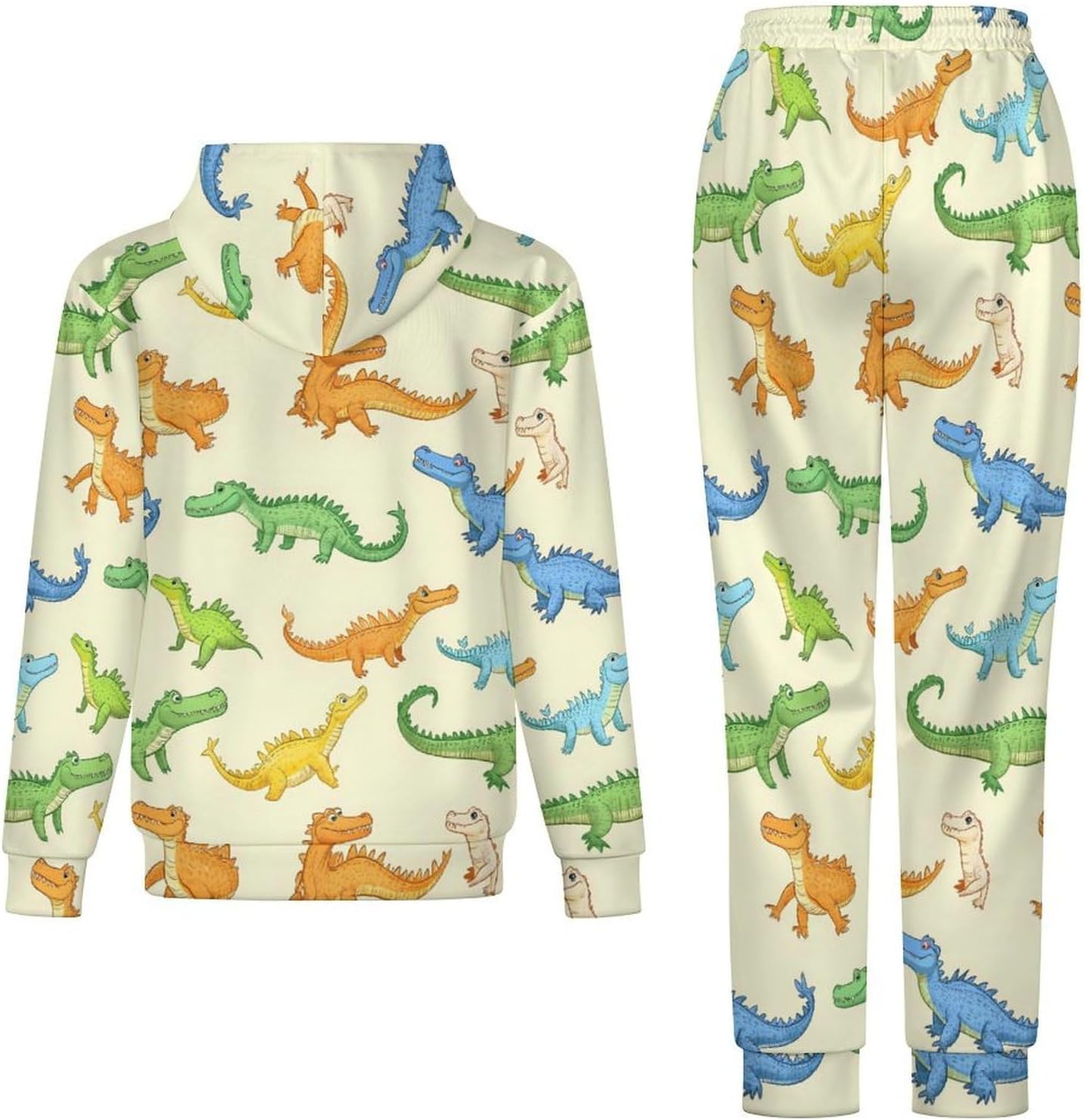 Crocodile Animal Men's Hooded Set Casual 2 Pieces Suits Pullover Tracksuit Hoodies And Sweatpants
