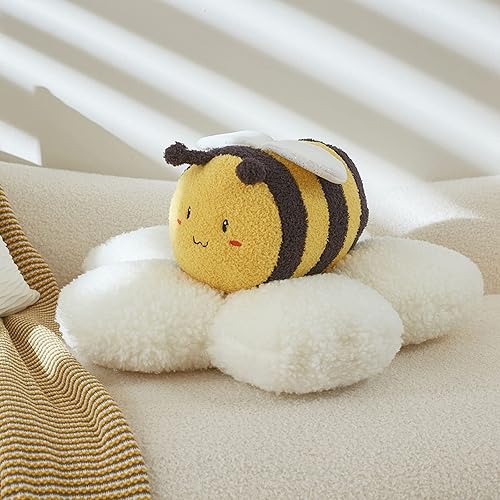 Miniatura 9 de Peluche de abejorro mullido de 13.9 pulgadas, pulshies de abeja de miel con cara linda y alas blancas, juguete de peluche de abejorro de abejorro