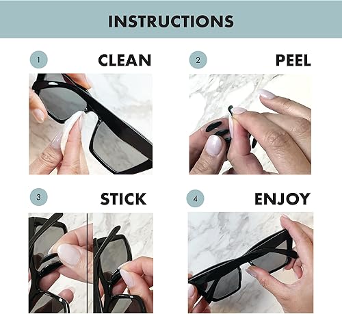 Miniatura 6 de NOSE FRIEND 10 pares (negro y transparente)  Almohadillas de nariz ADD Grip para gafas  Antideslizantes  Puente de nariz pequeño  (5 pares negros y