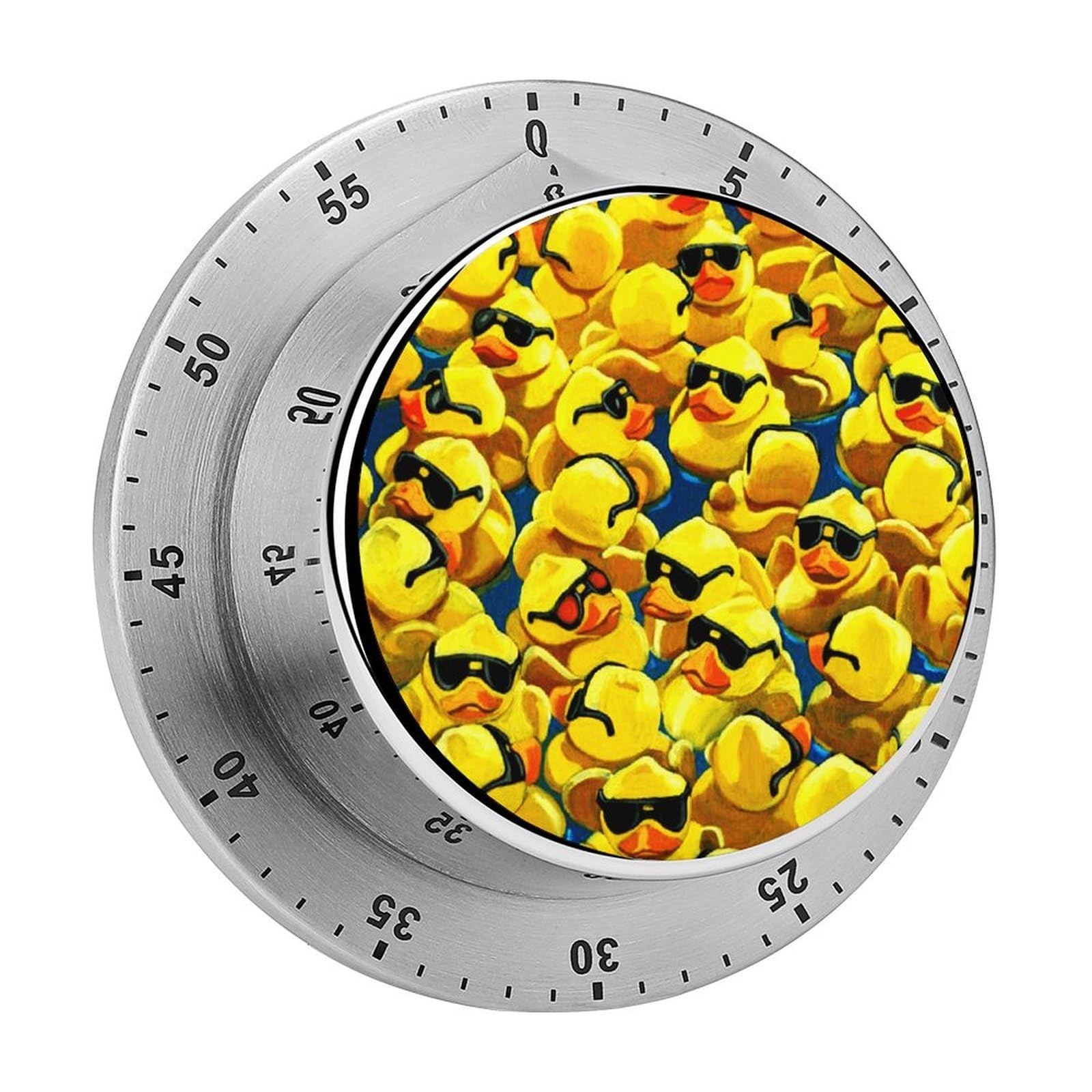 Rubber Duck Cool Sunglasses Circular Rotating Timer, Suitable for Kitchen and Bedroom