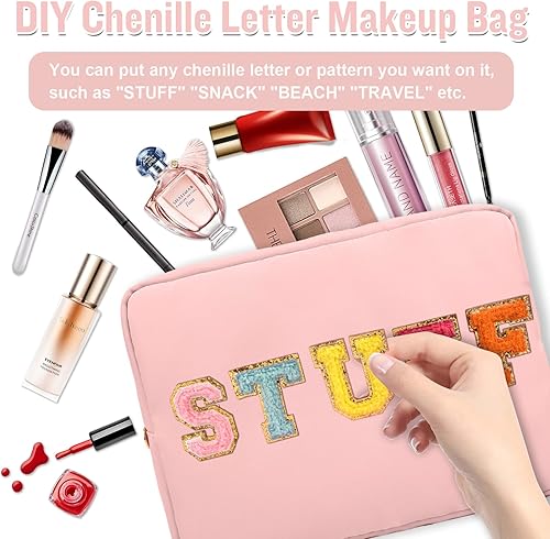 Miniatura 7 de izuzta Nylon Lager Pequeño Slim Mini Maquillaje Bolsa Organizador, Rosado, Viajes