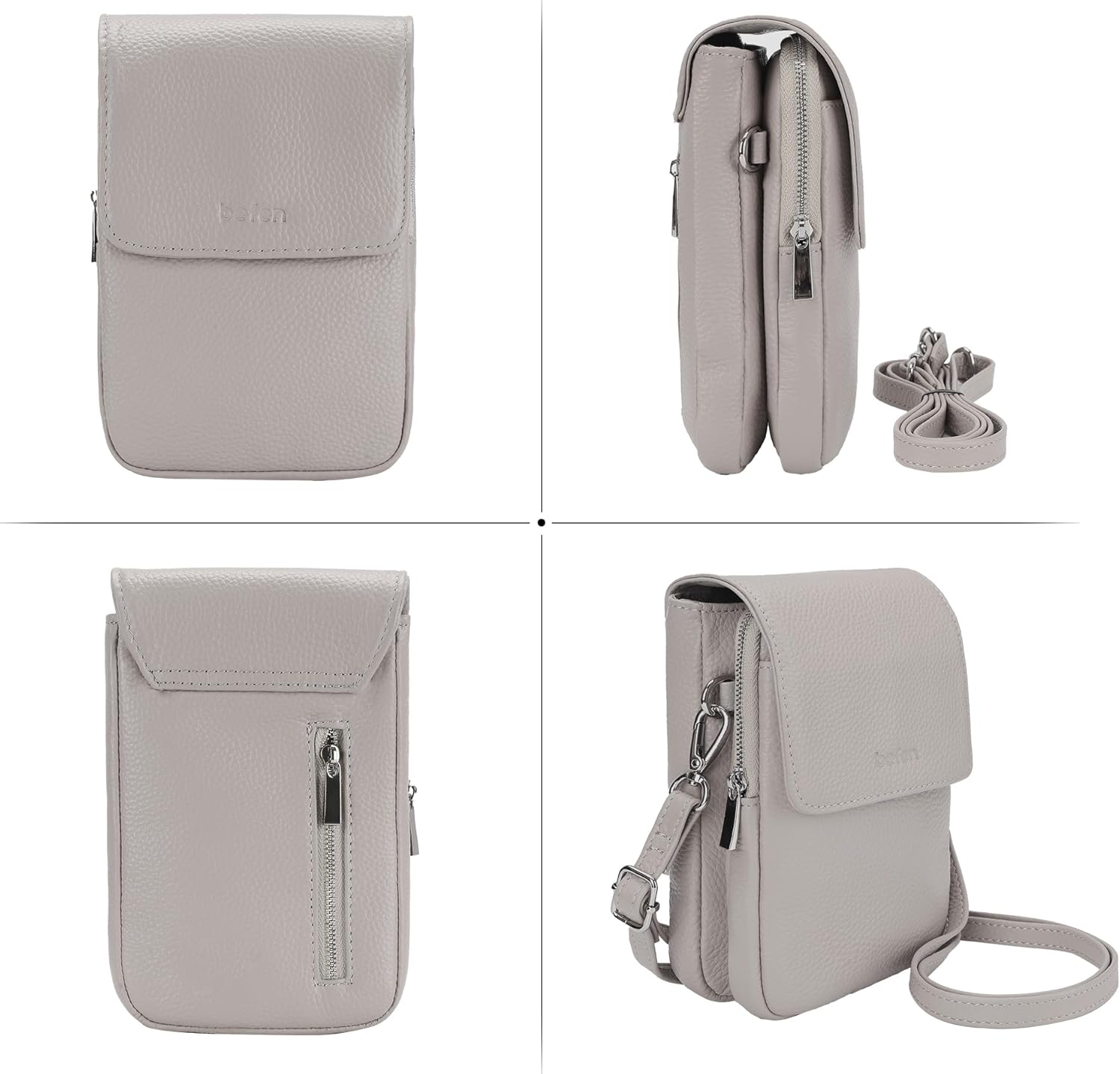 befen Genuine Leather Small Crossbody Bags for Women, Cell Phone Cross body Purse Bag with RFID Blocking Card Slots - Image 6
