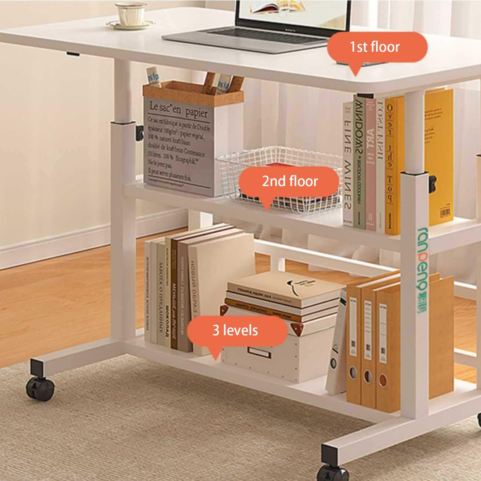 Escritorio para computadora portátil (56-82) cm de altura ajustable, mesa portátil para cama/silla, mesa auxiliar para sofá, computadora portátil