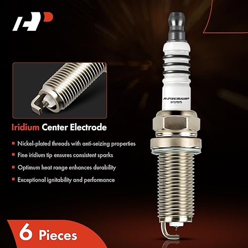 Miniatura 3 de A-Premium Iridium Platinum Bujías compatibles con Acura MDX 2010-2013, TL 2009-2014, ZDX 2010-2013, MDX 2010-2013, 3.7L, paquete de 6