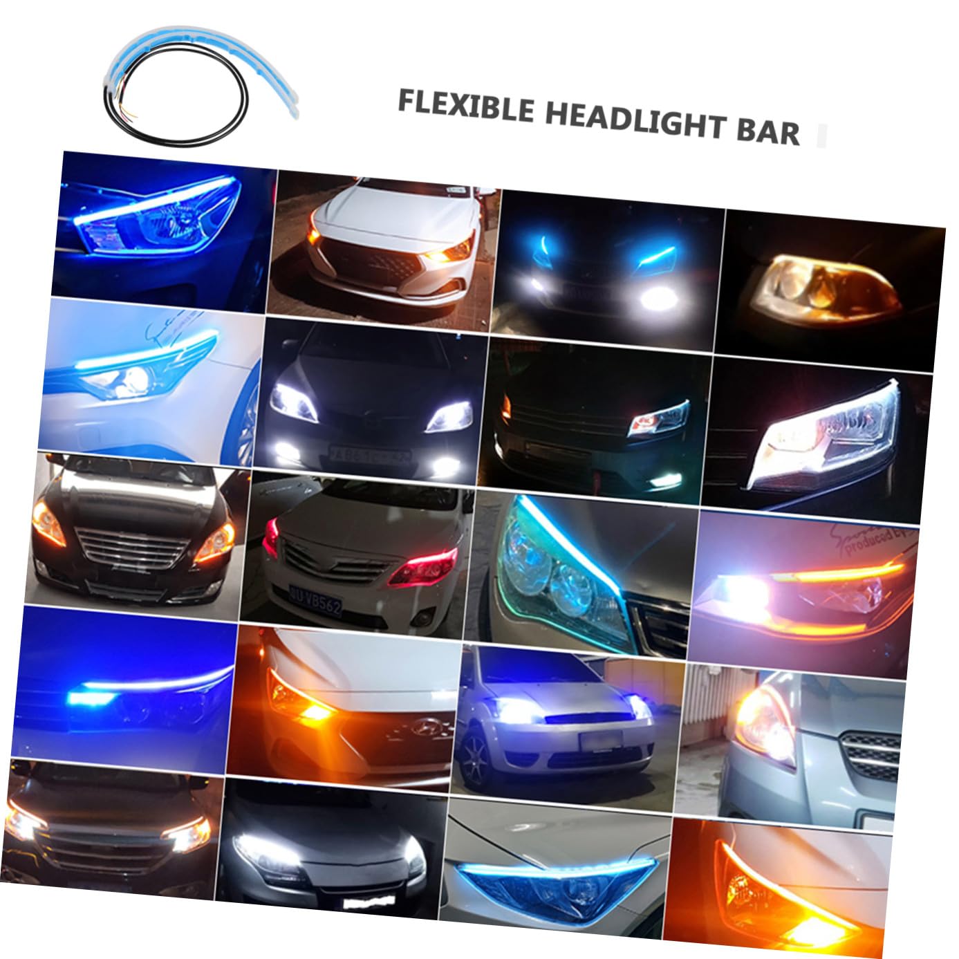 iplusmile 10 Pezzi Corsa Diurna Flessibile Barra Luminosa a Led Faro Dell'auto Striscia Faro a Led Guidato Adesivi Con Strass Luce Di Marcia Diurna Automatica Fari a Bianca Epossidico