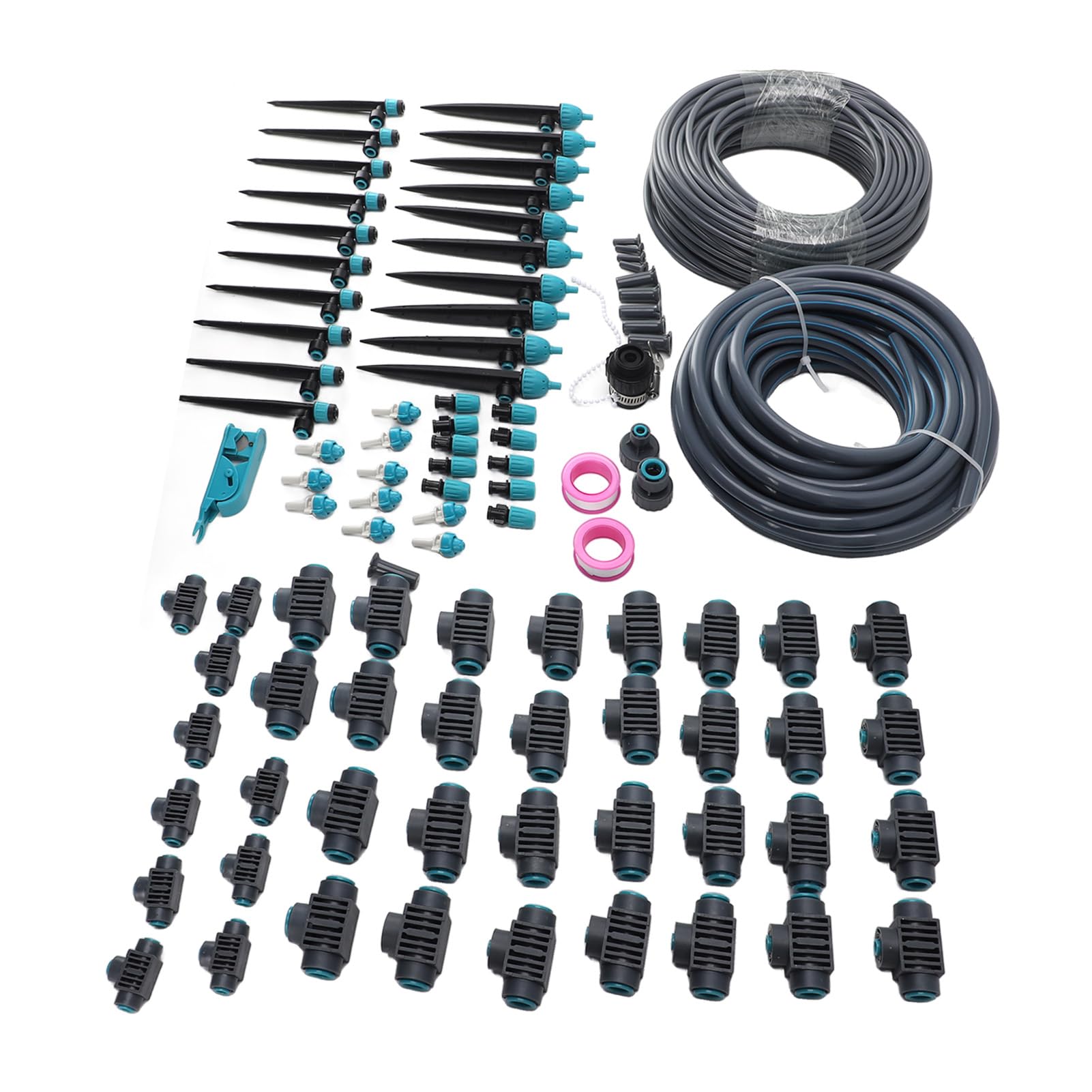 di Irrigazione a Goccia, Kit di Irrigazione da Giardino in Lega di Alluminio PE con 3 modalità Regolabili Testine di Spruzzo Girevoli per di Piante da Giardino, Serra, Balcone