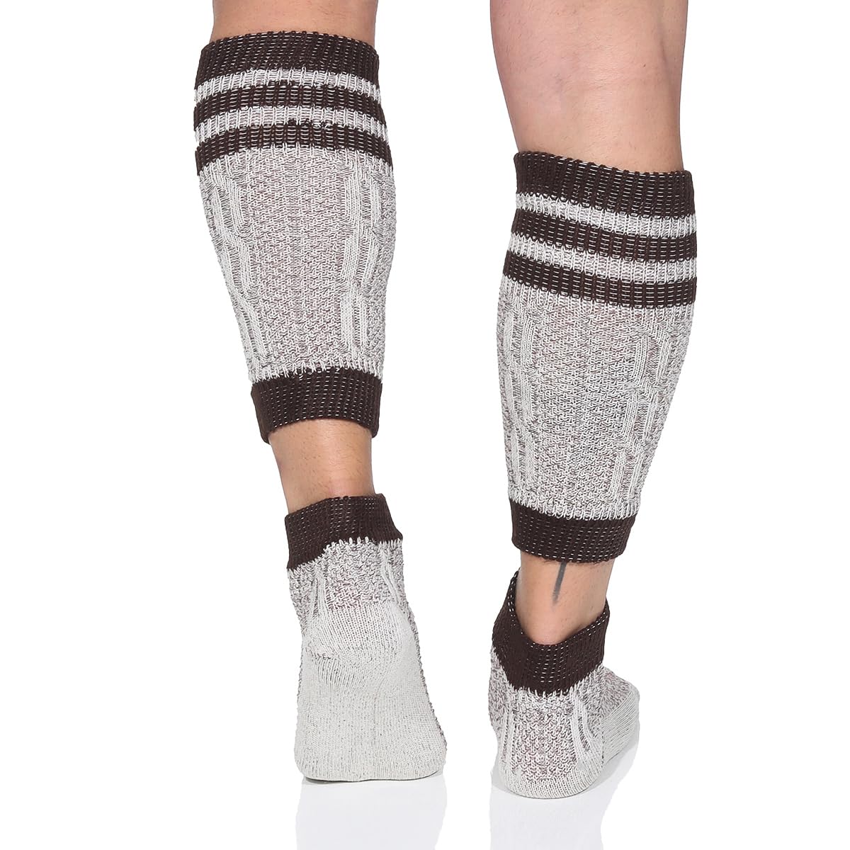 Harrys-Collection Damen Herren Trachten-Loferl Set 2-teilig - Socken & Wadenwärmer mit Zopfmuster - Traditionelle Wadlbeißer für Lederhosen