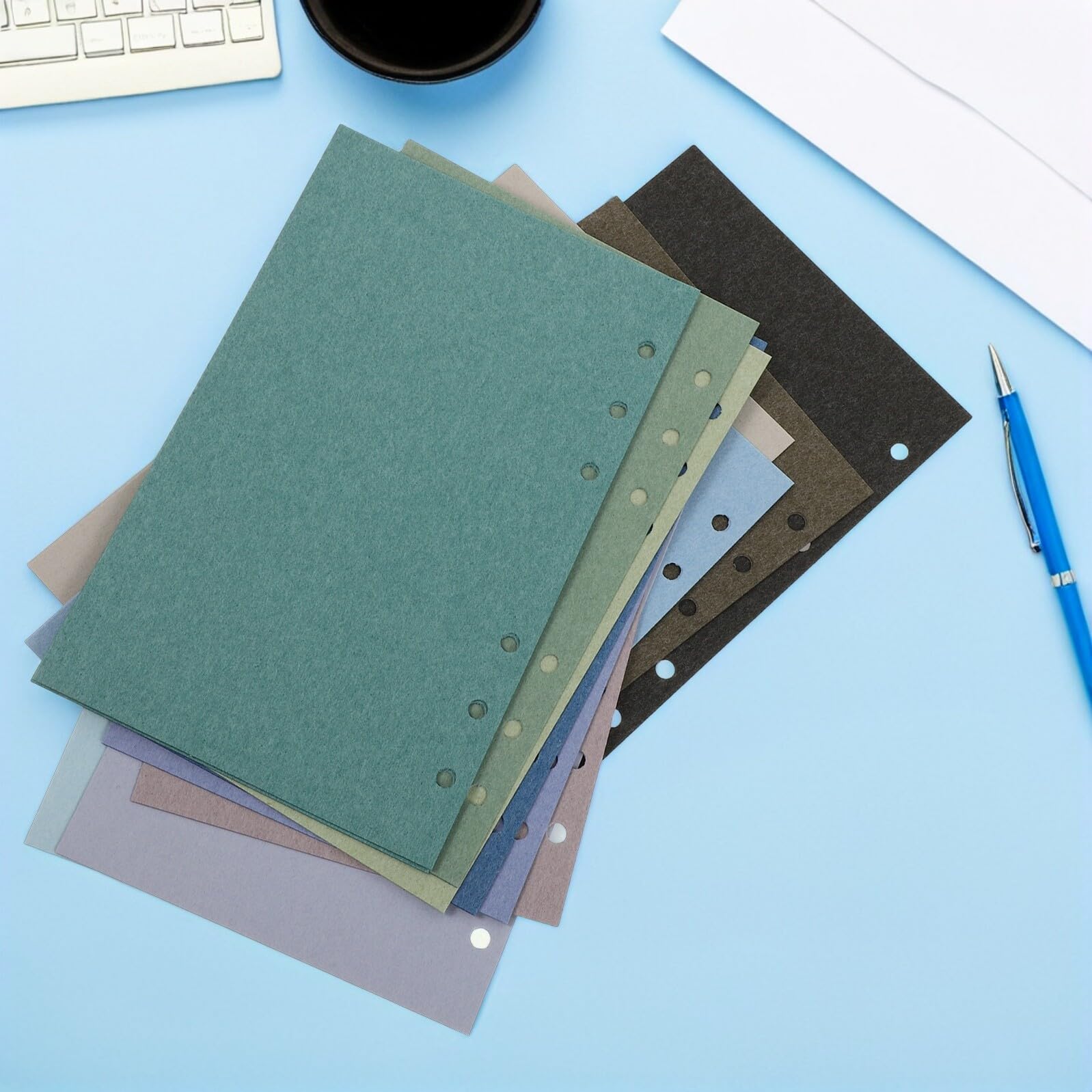 Recharges de Papier A6 à Feuilles Mobiles pour Classeur, 24 Feuilles en Papier Portable Perforations, pour Budget et Travail Couleur Aléatoire