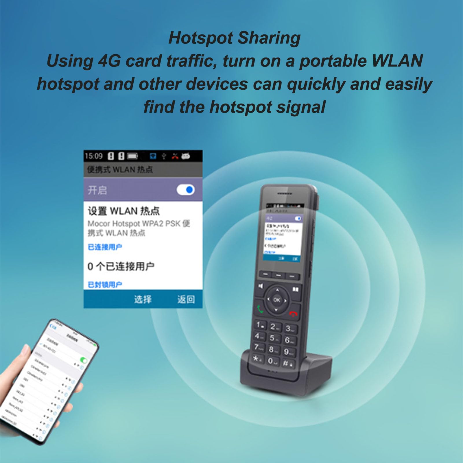 Bezprzewodowy Telefon Stacjonarny, Przenośny Bezprzewodowy Telefon Stacjonarny Wi-Fi, Karta z wtyczką 4G, Telefon Sieciowy IP Voip Sip dla Domowego Biura w Szkole, Wbudowana