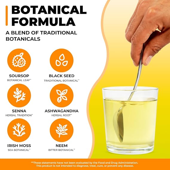 Serene Herbs Soursop Bitters Liquid Organic Herbal Sour SOP Guanabana with Black Seed, Moringa, Irish Moss & Ginger Gut Support, Energy & Immune Boost Vegan, Non-GMO Orange Flavor 16 oz