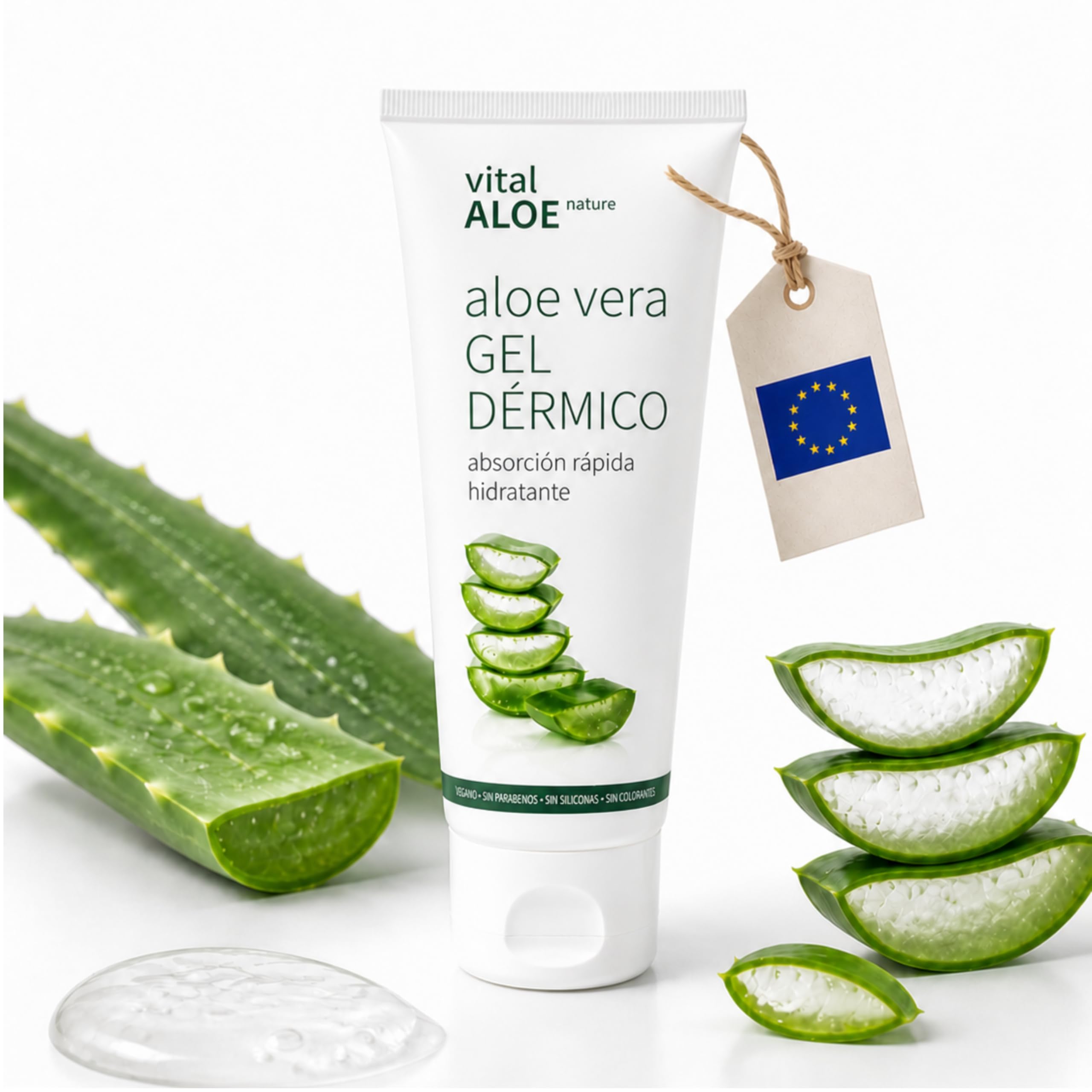 Aloe Vera Dermogel 5x75 ml | Feuchtigkeitsspendendes Gel für Gesicht und Körper mit Bio-Aloe Vera | After Sun und Nach der Haarentfernung | Schnell Einziehend, Vegan, Ohne Parabene und Silikone