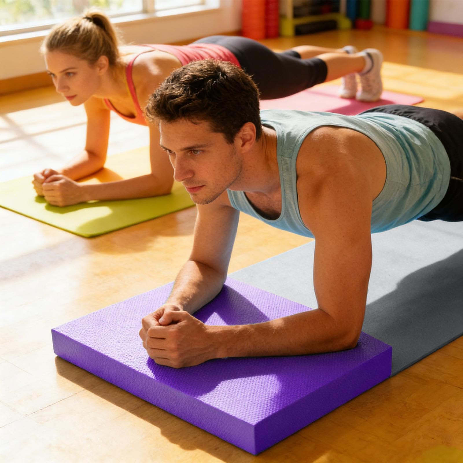 Alfombrilla para ejercicios para el equilibrio – 50 x 40 cm antideslizante, suave y gruesa, resistente, almohadilla de espuma para fitness, entrenamiento, estabilidad, fortalecimiento muscular, yoga