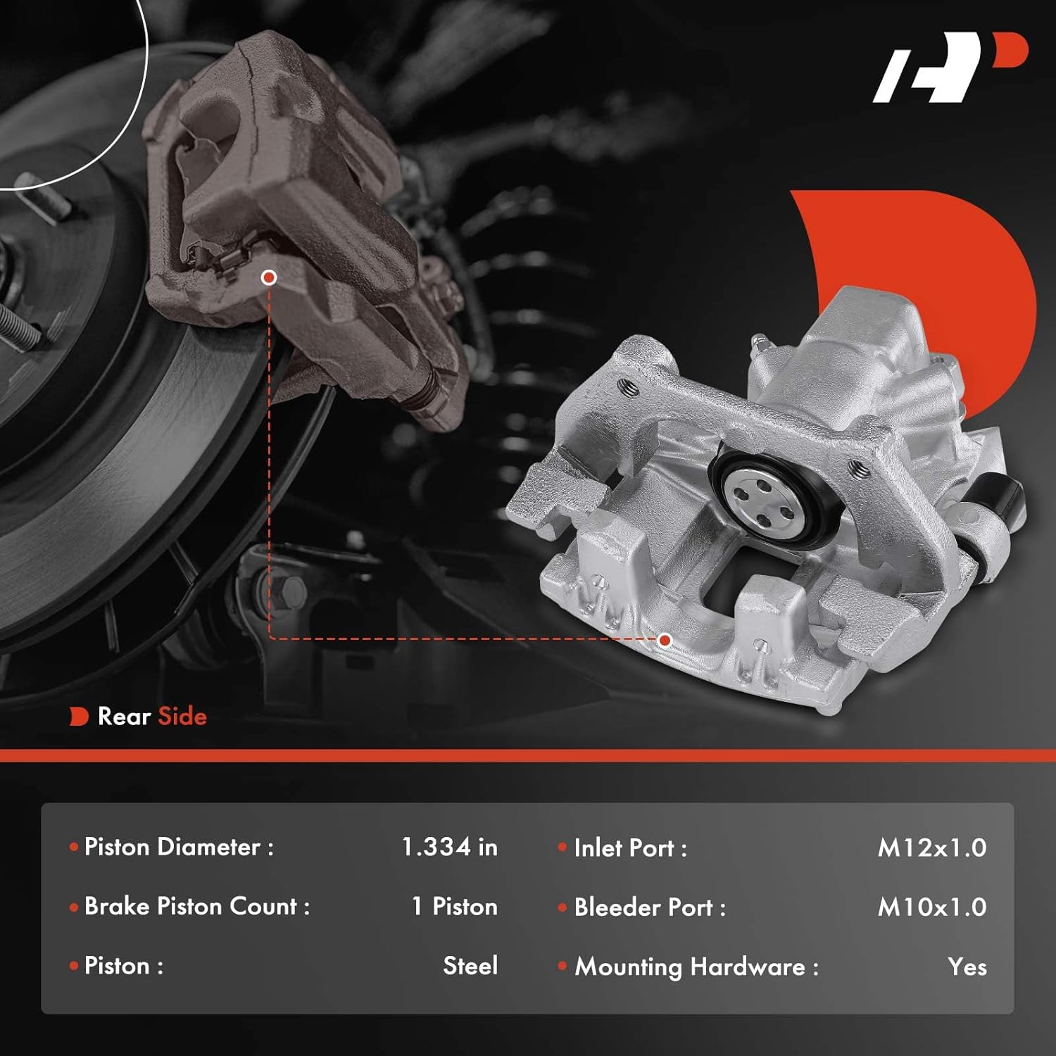 A-Premium 2Pcs Rear Driver and Passenger Side Disc Brake Calipers Assembly with Bracket Compatible with Mini R50/R53 Series Cooper 2002-2003