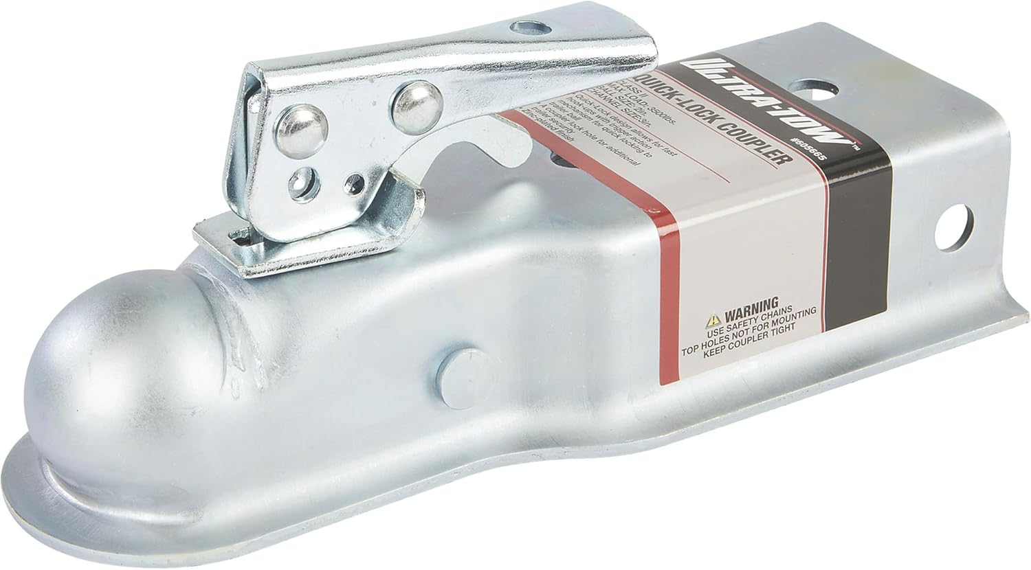 Ultra-Tow 2in. Trailer Coupler, Fits 2in. Ball/3in. Channel, 3500-Lb. Capacity, Model# 605665a
