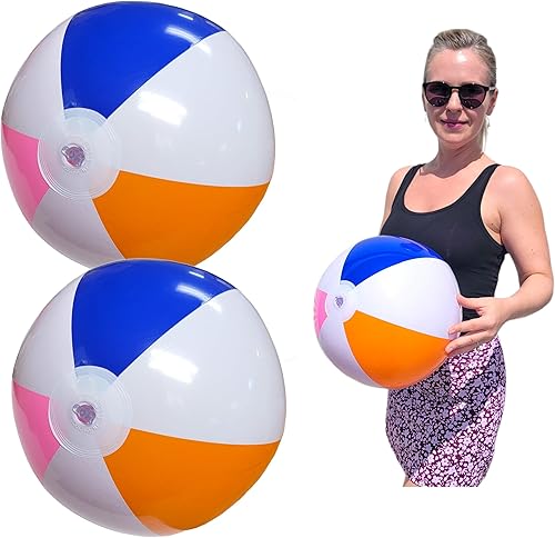 Miniatura 11 de Pelotas inflables de playa grandes y coloridas (16 pulgadas), bolas inflables de verano, juguetes para piscina, playa, Hawaii, Luau, decoración