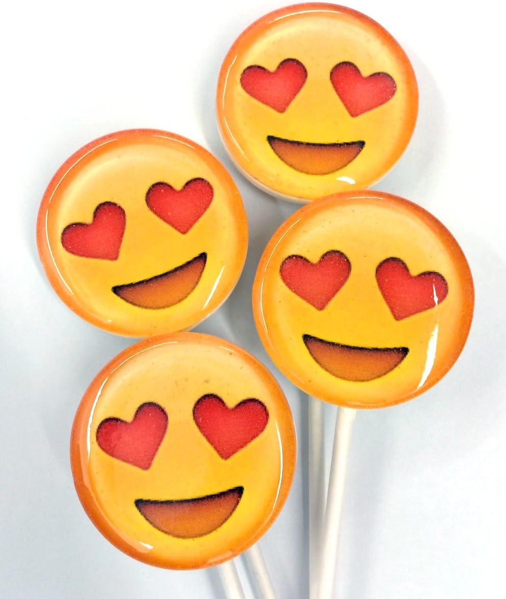 Heart Eyes Emoji Lollipops 12 Count