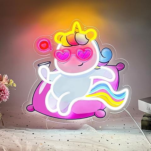 Unicorn Neon Sign, Colorful Unicorn Neon Signs for Wall Decor, USB Powered Unicorn Led Signs for Bedroom Wall, Party, Kids Room Decoration, Unicorn Gifts Perfect Gifts