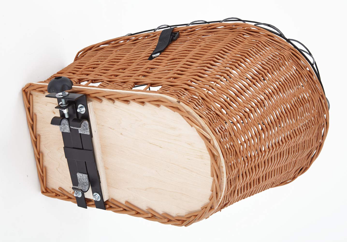 Tigana Hundefahrradkorb Montage am Gepäckträger Weide Natur 60 x 39 cm Gitter Tierkorb Hinterradkorb Hundekorb für Fahrrad (N-S) (XXL ohne Kissen)