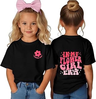 in My Flower Girl Era Toddler Shirt Baby Girls Wedding T-Shirt Top Letter Short Sleeve Bridal Party Tees