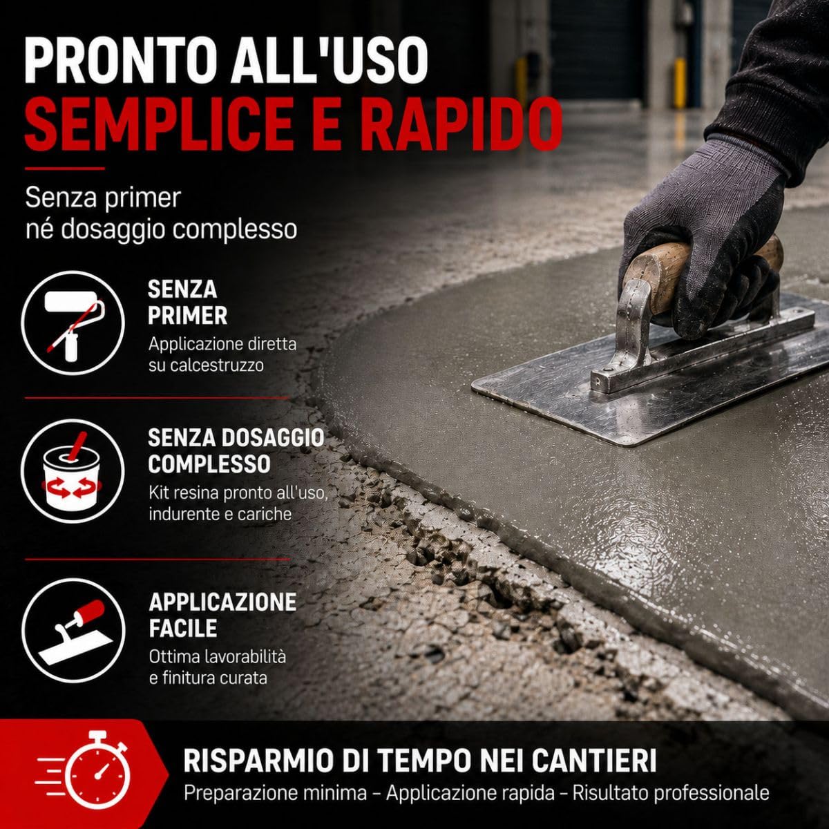 Malta epossidica per calcestruzzo Riparazione di buche, avvallamenti - DURPOX - 5 kg - ARCANE INDUSTRIES