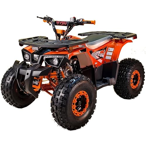 X-PRO Orca 125cc ATV with Automatic Transmission w/Reverse, LED Headlights, Electric Start, Big 19"/18" Tires! (Orange/Orange)