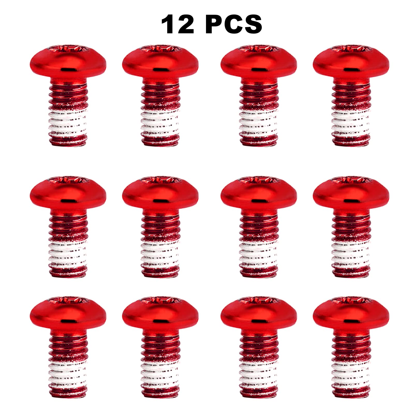 Viti per disco del freno per bicicletta, 12 pezzi M5 x 10 mm Viti per disco del freno per bicicletta anodizzate, vite T25 per rotore di bicicletta per MTB, bici da corsa, mountain bike (rosso