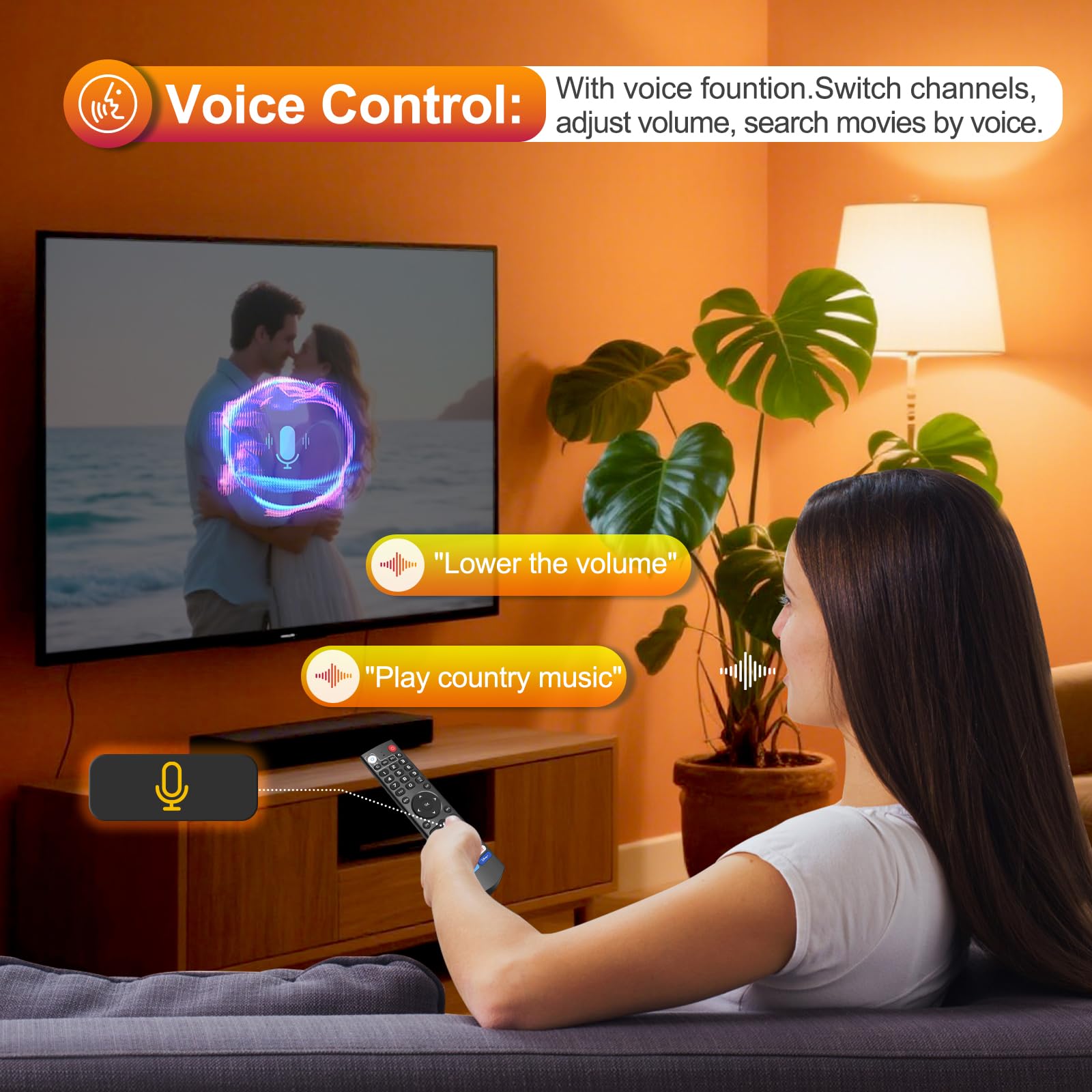 Mando a distancia de voz V3 Pro compatible con vSeeBox V1, V1 Pro, V2, V2 Pro, V3 Pro, V5 Pro, V3 Plus, V1 Max, Elite, Max
