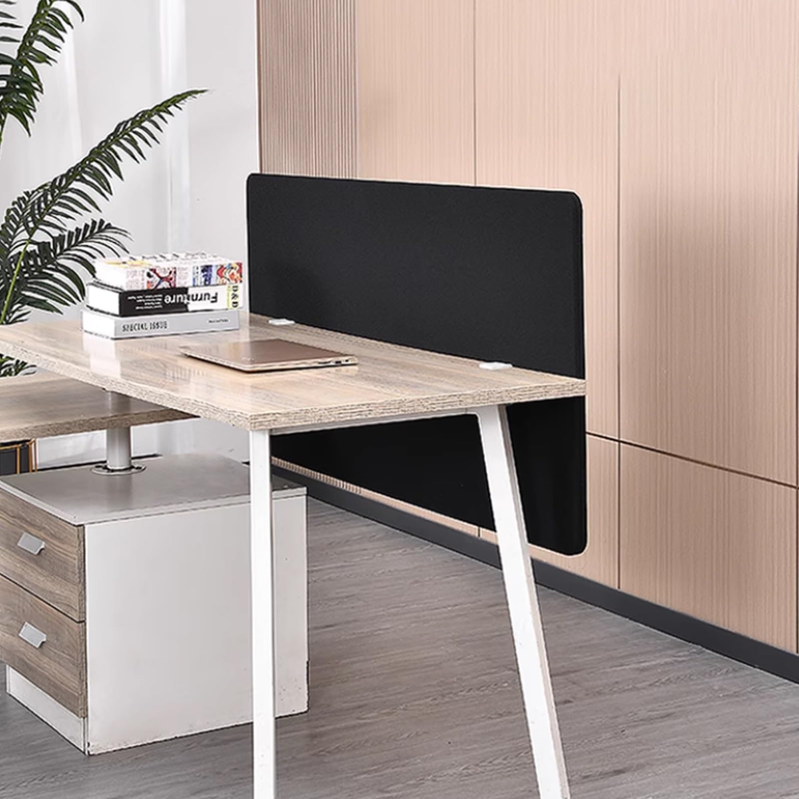 Panneau acoustique de bureau 100 cm noir, écran de séparation absorbant