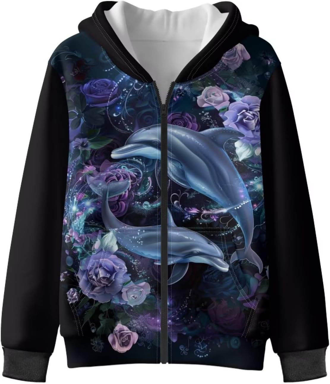 Xpyiqun Zip Up Sweatshirt for Girls 6-16Y Hoodies Lightweight Fleece Hooded Jackets Kids School Winter Coat