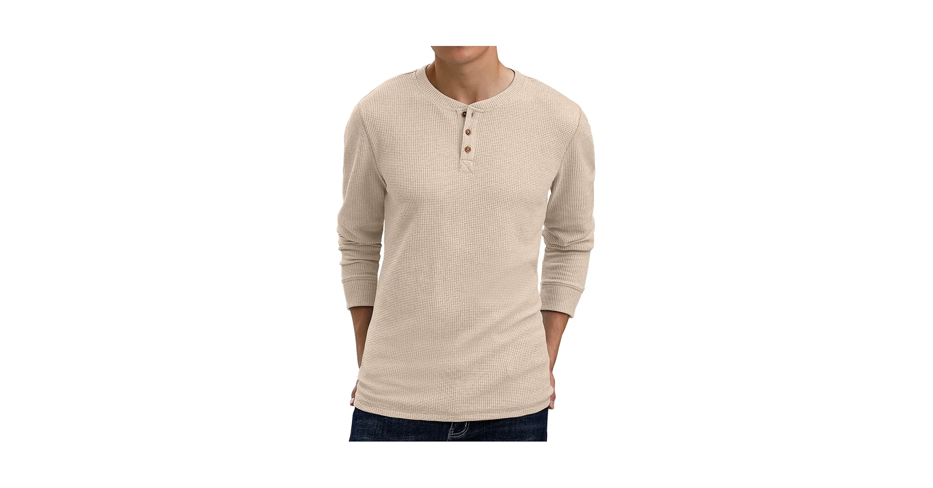 トップス Waffle henley neck long sleeve t-shirt Waffle T-Shirt | Henley Neck | Long Sleeve | UNIQLO US