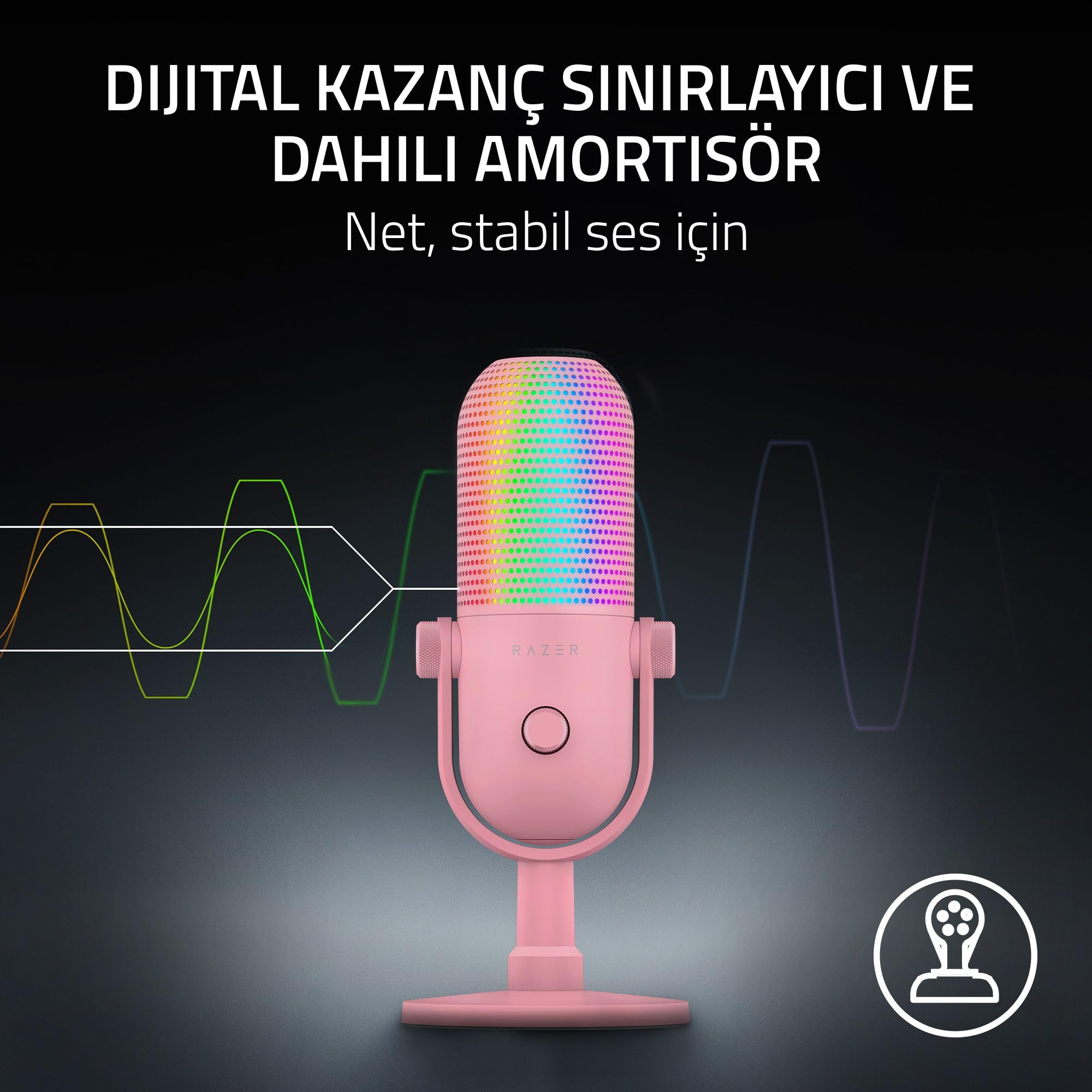 Razer Seiren V3 Chroma - RGB USB Mikrofon - Tap-to-Mute özellikli