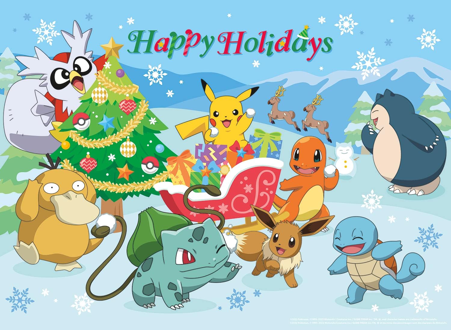 Amazon.com: Buffalo Games – Pokémon - Happy Holidays - 100 Piece