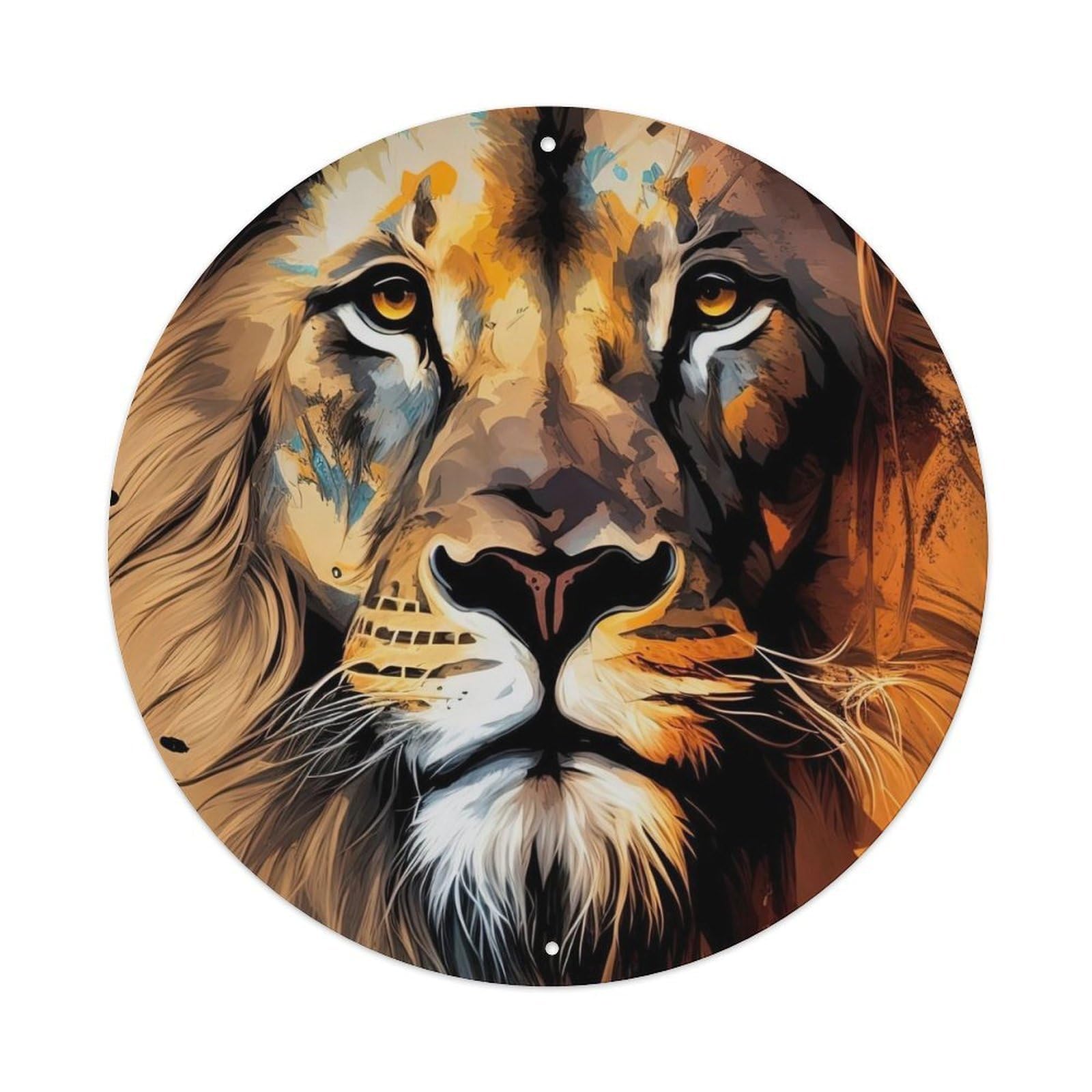 Animal Artwork Mighty Lion Vintage Metal Tin Sign Plaque Wall Decor for Cafe, Club Bar, Office, Garden Metal Poster 8x8Inch