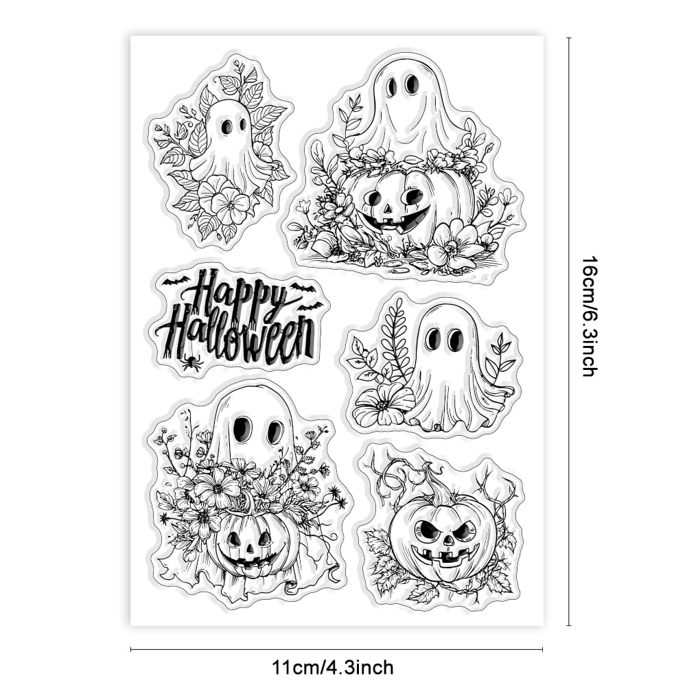 Craspire 2 Stempel-Blätter Gothic Design – Raben, Totenkopf, Kürbis, Transparent, Für Scrapbooking