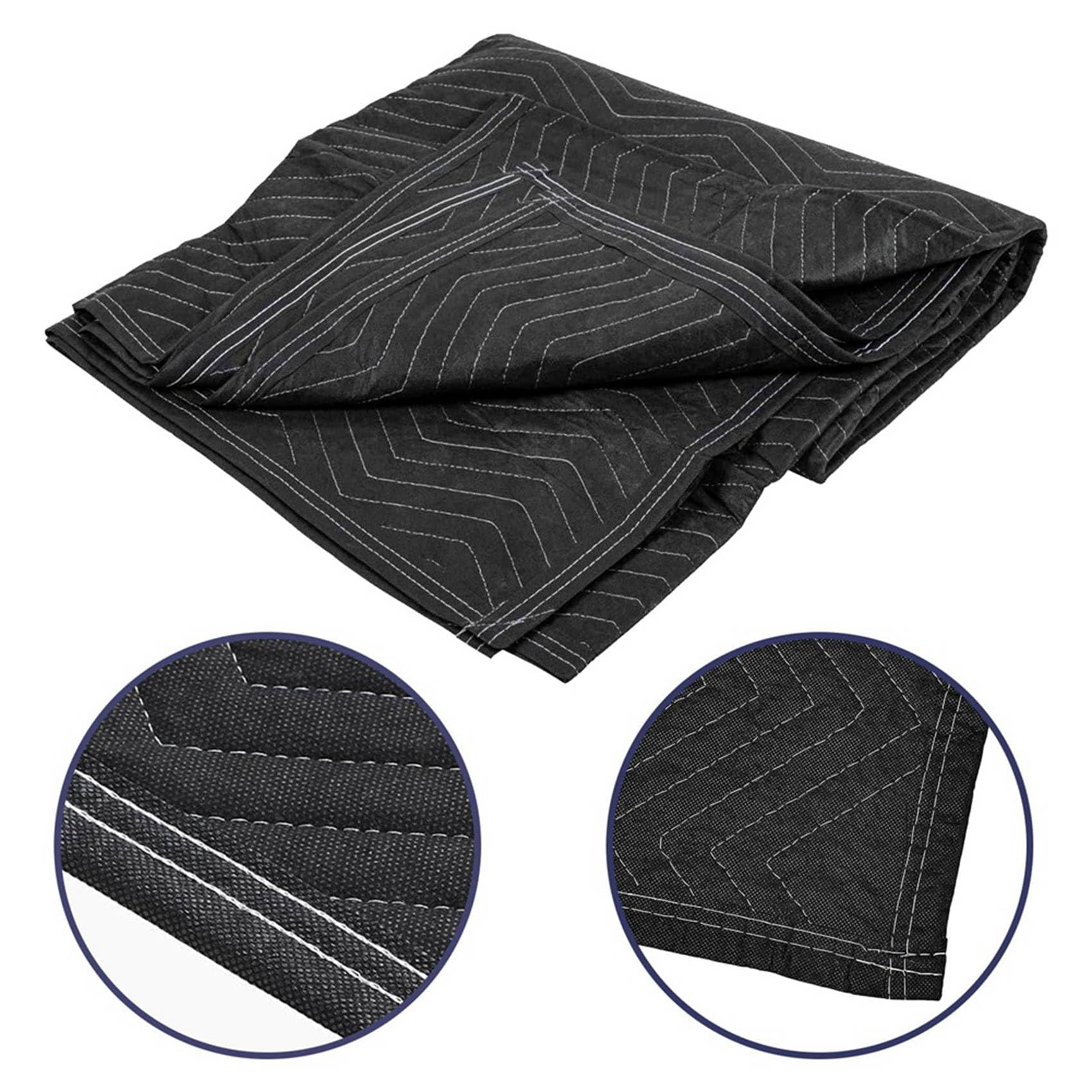 8 Coperte per Traslochi 40X72 Pollici Coperte da Imballaggio Resistenti per Traslochi, Spedizioni, Mobili, Avvolgimento per Mobili-Nero