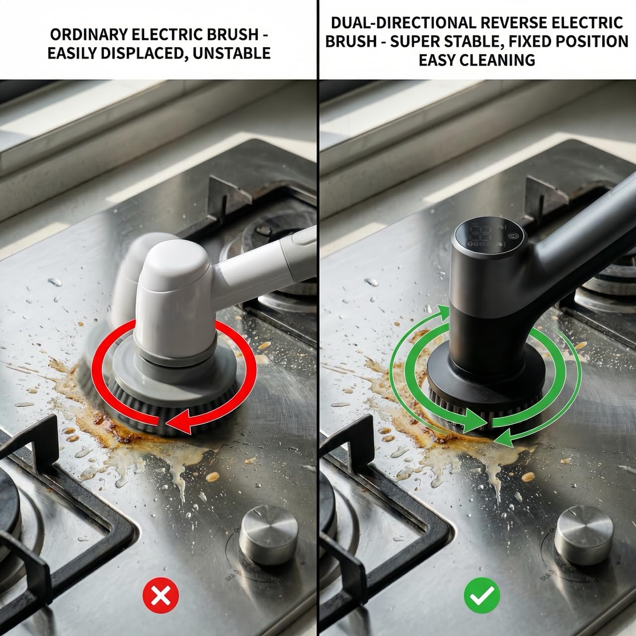Scrubber elettrico da bagno, dispenser automatico di sapone senza fili e testina anti-rotante, impermeabile IPX7, 5 testine sostituibili, lunga durata della batteria per cucina/bagno/auto/pavimento