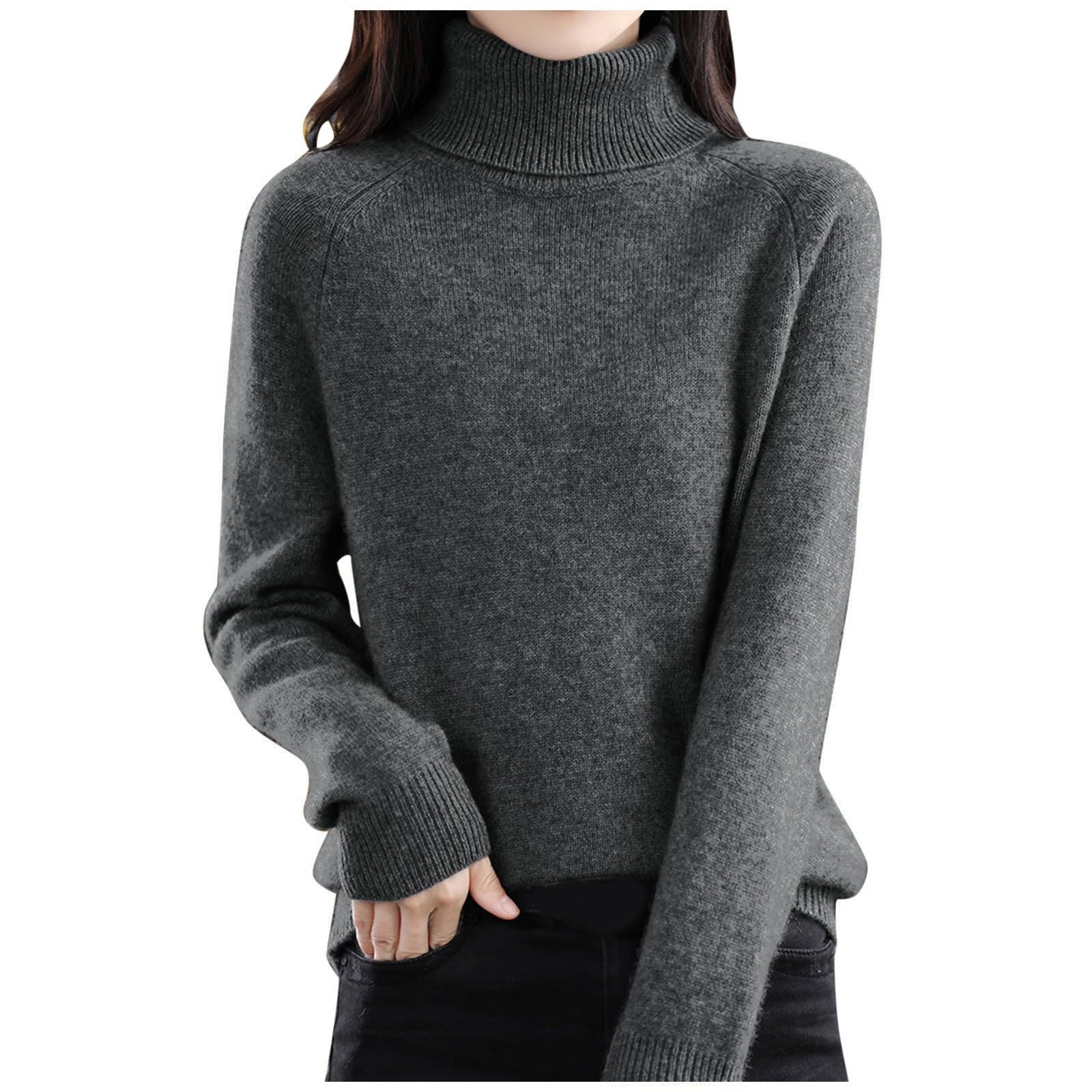 Cashmere Sweaters for Women Turtleneck Long Sleeve Soft Pullover Wool Sweater 2025 Fall Winter Cozy Warm Knit Tops