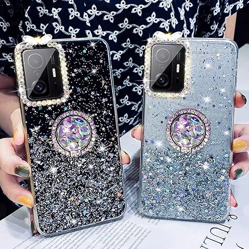 Miniatura 4 de Funda para Samsung Galaxy A13 5G para mujer, con soporte de anillo, diseño de amor a la moda de lujo para Samsung Galaxy A13 5G Sparkle Cute Girly