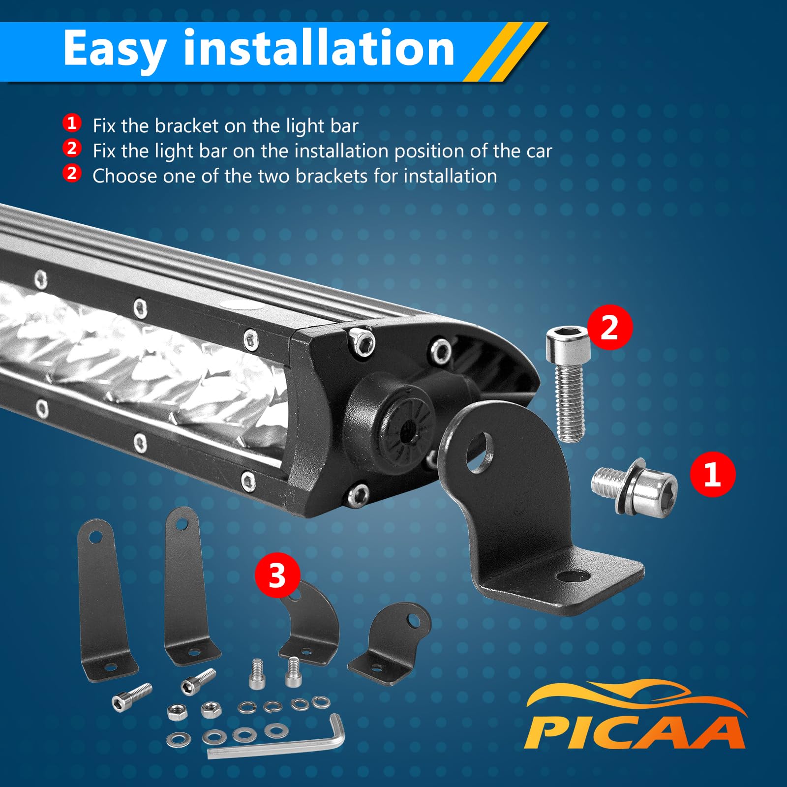 PICAA 38 cali LED listwa świetlna 180 W jednorzędowa wiązka punktowa terenowa LED listwa świetlna lampa robocza do samochodów ciężarowych Jeep 4WD ATV UTV SUV łódź 12 24 V