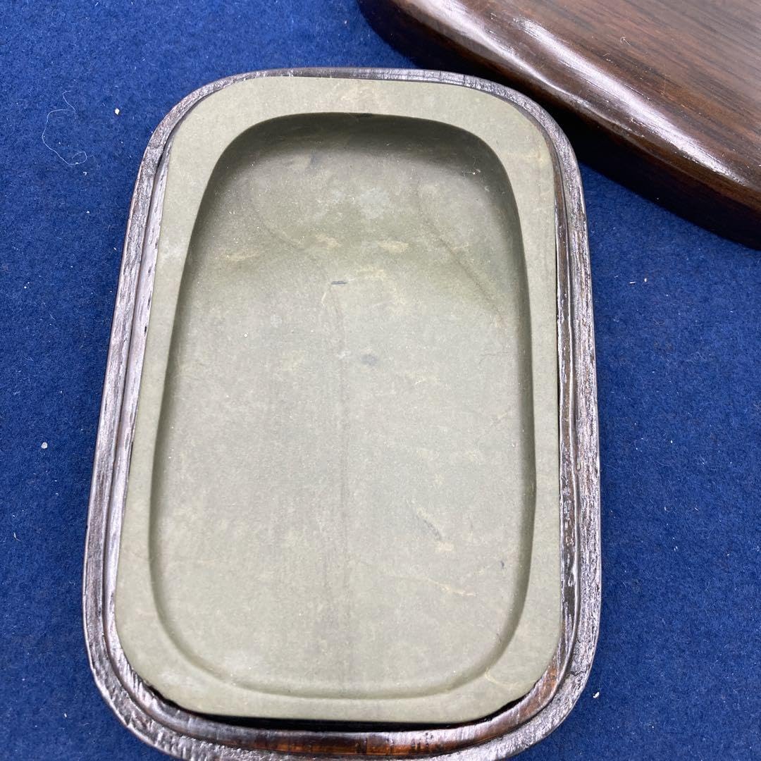Amazon.co.jp: 15 緑石硯 箱付 書道 中国硯 12×7.5㎝ : 文房具