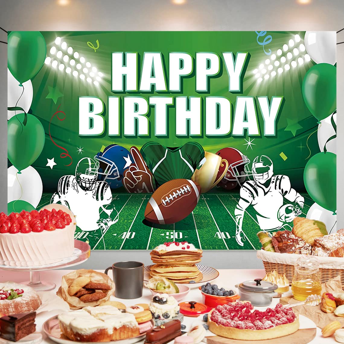 Decorazione per feste di compleanno a tema calcio, Happy Birthday, sfondo fotografico, striscione, poster per decorazioni per feste di calcio, forniture per feste, 180 x 110 cm