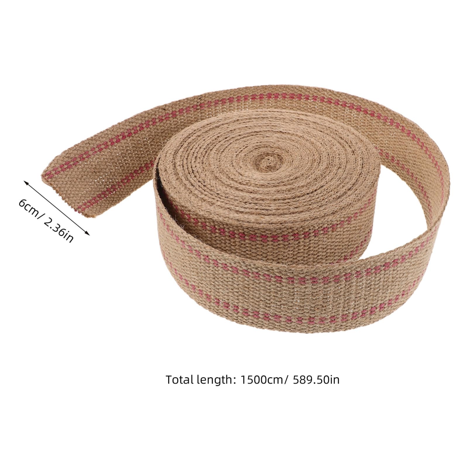 Rotes Juteband Bastel Jute Gurtband mit Roten Streifen Robust und Atmungsaktiv für Stuhlreparaturen und Gartenbinden