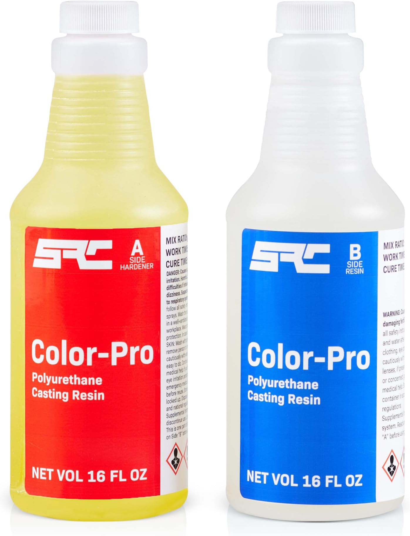 Color-Pro 32 Oz (16 Oz Part A + 16 Oz Part B) Silicone Polyurethane Casting Resin Kit, Arts, Crafts, Figurines, Prototypes, Models, Semi-Clear, High Strength, Low Odor, Easy Pour