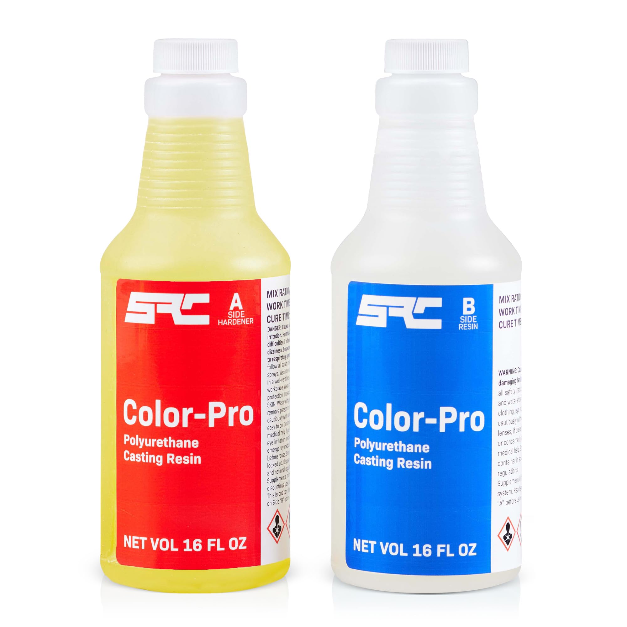 Color-Pro 32 Oz (16 Oz Part A + 16 Oz Part B) Silicone Polyurethane Casting Resin Kit, Arts, Crafts, Figurines, Prototypes, Models, Semi-Clear, High Strength, Low Odor, Easy Pour
