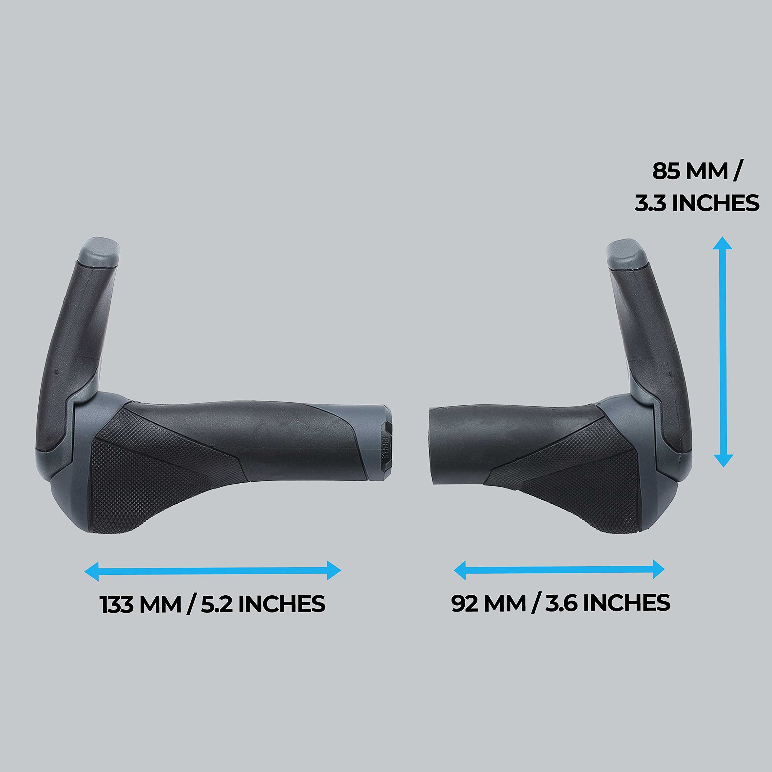 BBB Cycling Bike Lenkergriffe für Twist Grip mit Fahrradstangenenden 85mm rutschfestes ergonomisches Weichgel für Mountain Urban Bikes E-Bikes ErgoStyleSet BHG-88