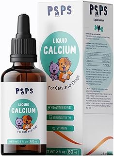 Calcium Liquid for Dogs & Cats - Multivitamin for Dog - Calcium for Dogs - Fortified Vitamins A, C & D - Bone & Teeth Health, Immune Support, and Overall Pet Wellness – 2 Fl. Oz.