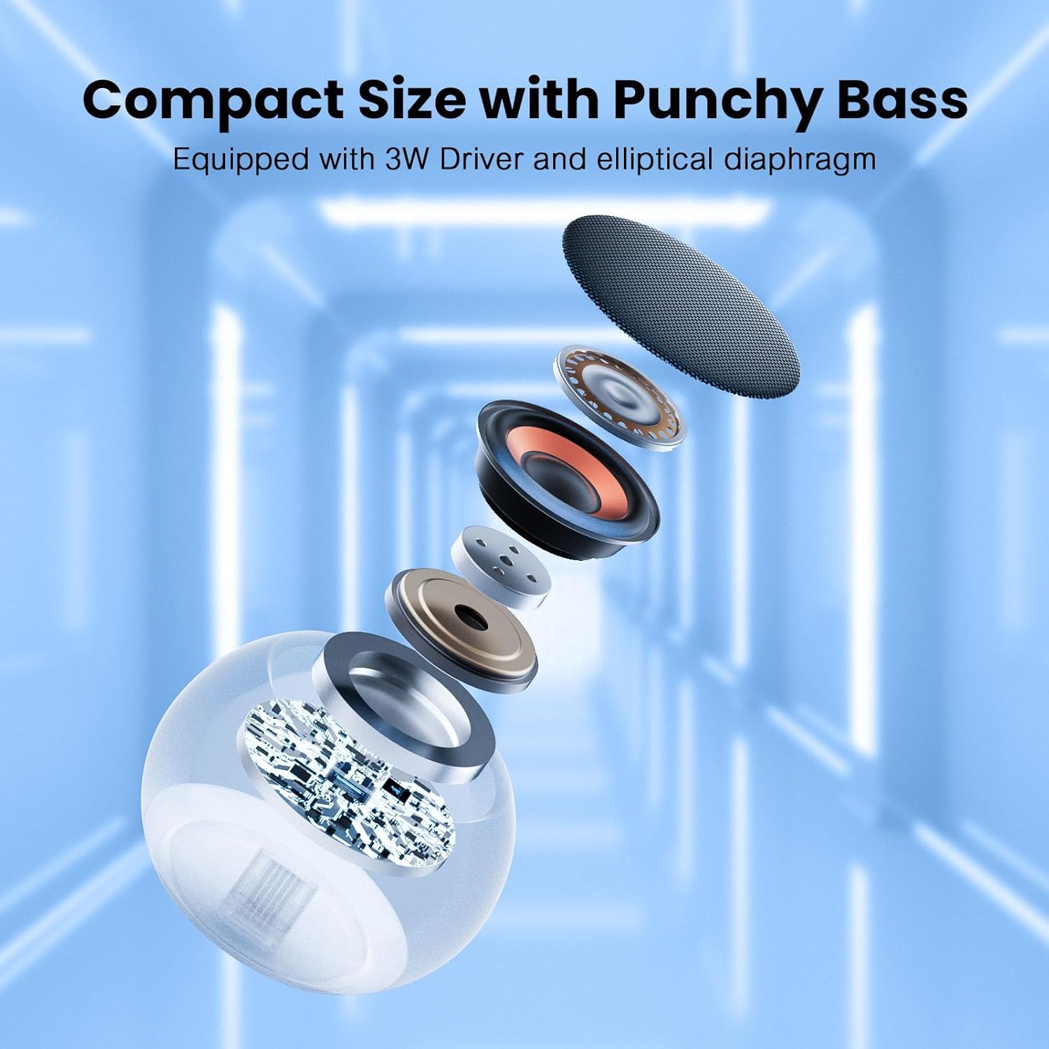 jbl Mini Bluetooth Speaker Ultra 4D with Loud Stereo Sound and Long Playtime Mini Speaker Easy to Carry Metal Electroplating Round Body Pack of-1-Random Multicolor — Amazon image 4