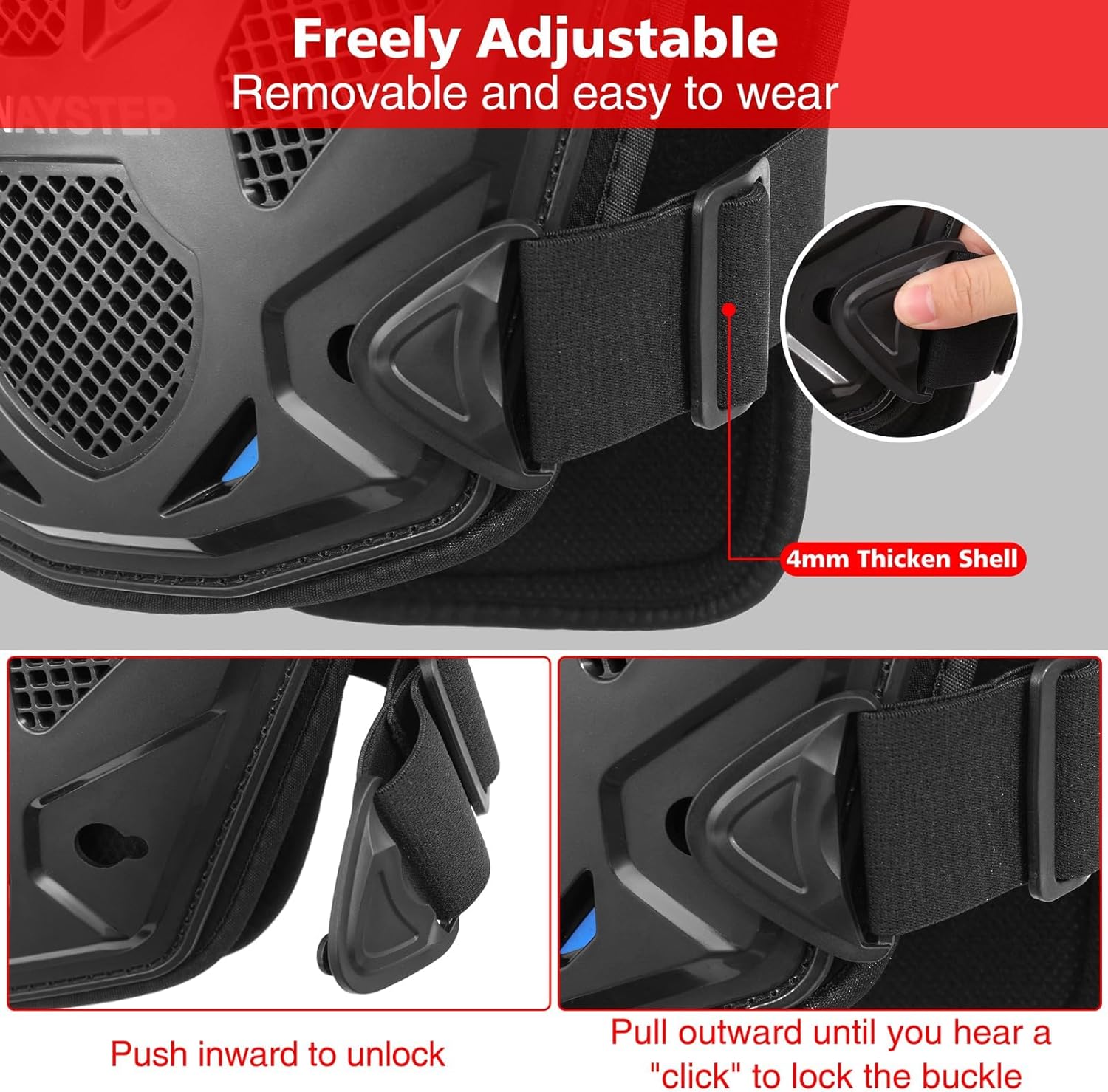 Kids Dirt Bike Gear Motorcycle Armor Vest Suit, Thickened Heavy Duty Chest Protector for Motocross，Youth Riding Protective Gear for MTB ATV (Black)