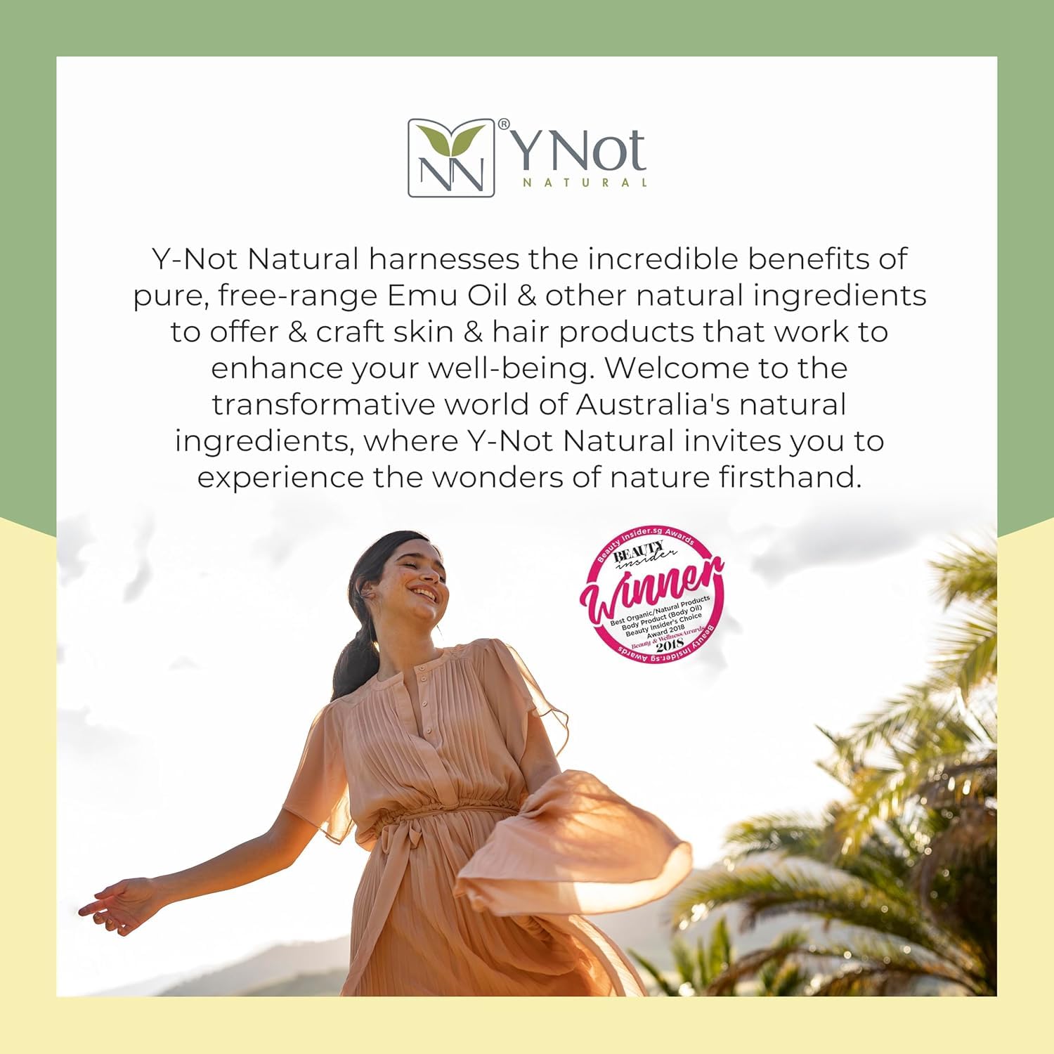 Y Not Natural Pure Emu Oil - Organic Moisture for Face, Body, Hair, Scalp & Nails - Rich in Omega 3-6-9, Vitamins & Essential Minerals - Australian Emu Oil (60ml) 2.03 fl oz -Unscented