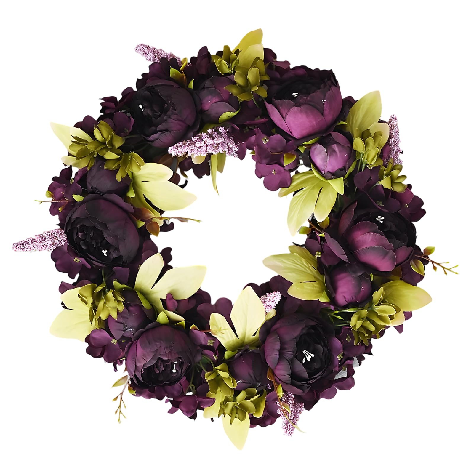 Couronne de pivoines artificielles haut de gamme en soie 45cm
